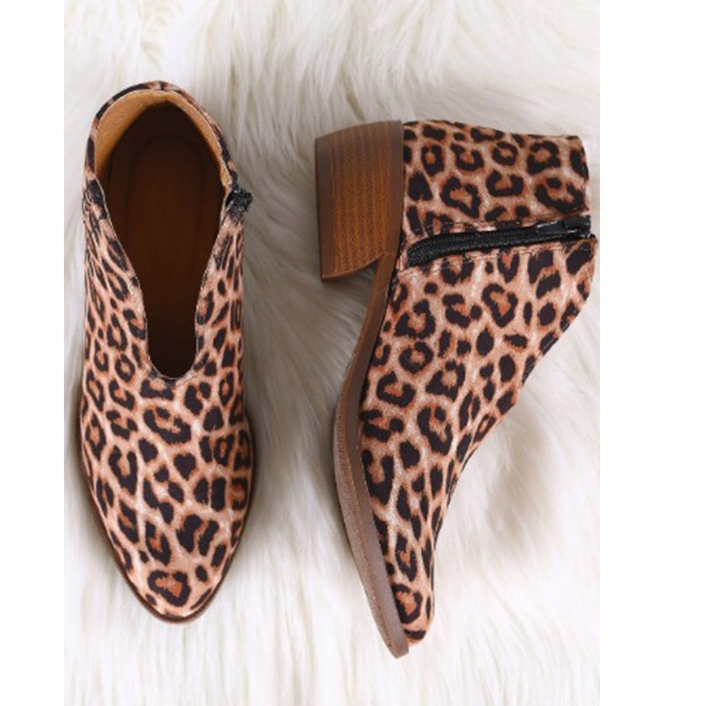 Leopard Print Ankle Booties - Picture 3 of 6